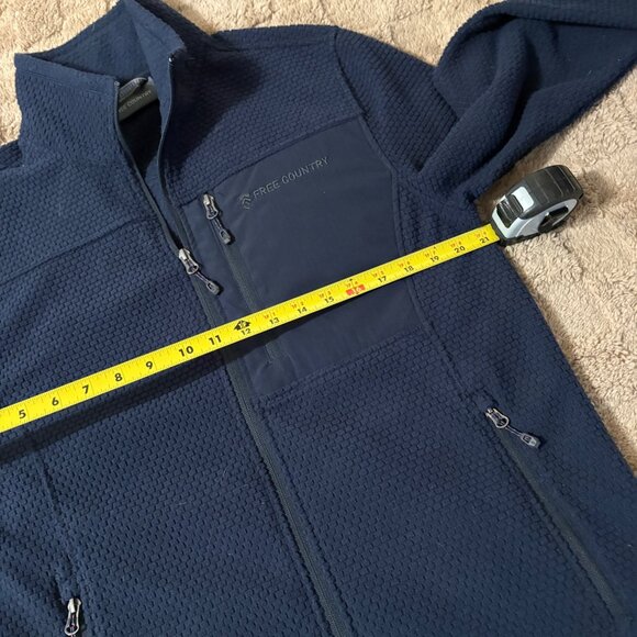 NWOT Mens Free Country Calabaza II Brick Fleece Full-Zip Jacket Navy S Small - Picture 7 of 9